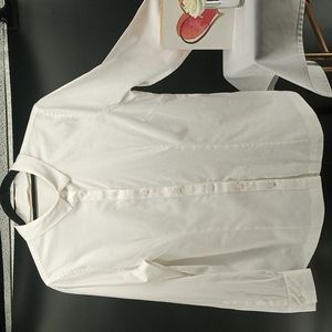 SOFT SURROUNDINGS CRISP WHITE BUTTON DOWN BLOUSE SIZE L